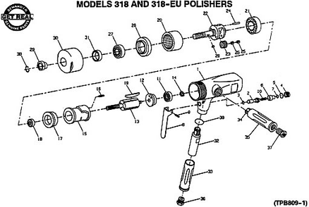 Part Location Diagram of 318A-37 Ingersoll Rand Ring Gear